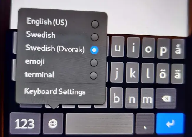 The Swedish Dvorak layout known as Svorak has the same layout as Swedish Qwerty